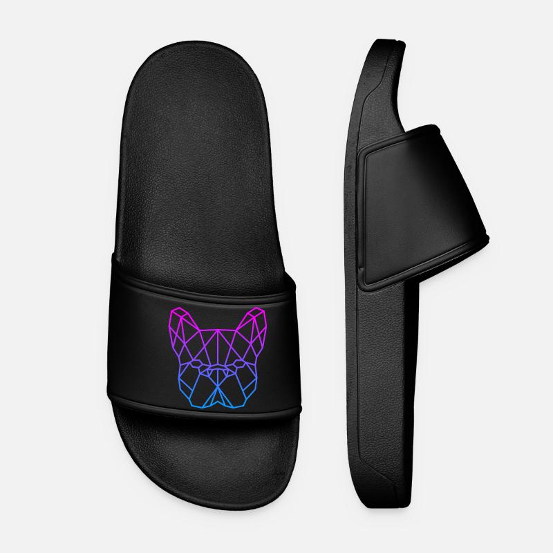Geometrischer Bulldog Neon Gradient - Frauen Badelatschen - Schwarz