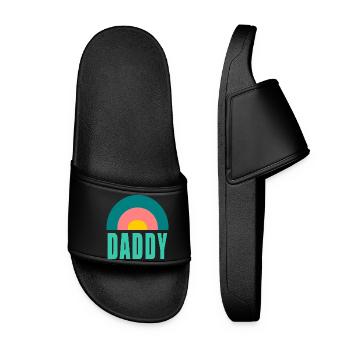 PAPA. PAPA. PAPA. VATERTAG. ALLES GUTE ZUM GEBURTSTAG, PAPA. - Frauen Badelatschen - Schwarz - Vorne