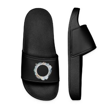 Cadre pastel maritime en look récif corallien - Claquettes Femme - noir - Devant