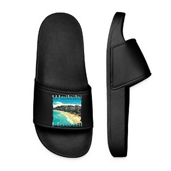 Hawaii Waikiki Beach O'ahu Honolulu Design - Frauen Badelatschen - Schwarz - Vorne