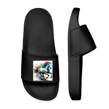 Horse - Women’s Pool Sliders - black - Front