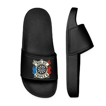 Roi du triple 6 humour fléchettes roi dard cible - Claquettes Femme - noir - Devant