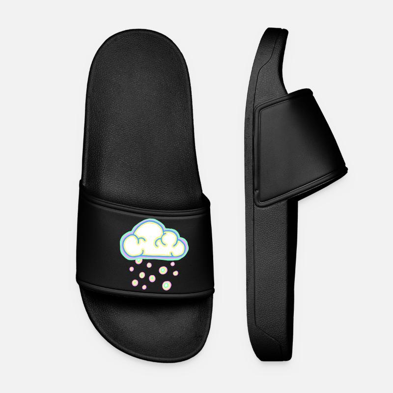 Pastel cloud and snow - Women’s Pool Sliders - black