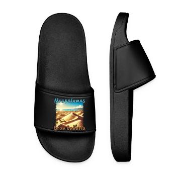 Maspalomas Dunes Beach Sunset Grunge - Women’s Pool Sliders - black - Front