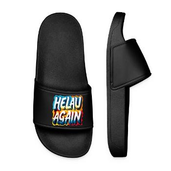 Helau Again Karneval Fasching - Frauen Badelatschen - Schwarz - Vorne