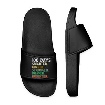 100 Days of School Smarter - 100th Days Of School - Claquettes Femme - noir - Devant