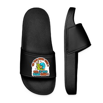 je vais plus loin humour sticker camping car - Claquettes Femme - noir - Devant