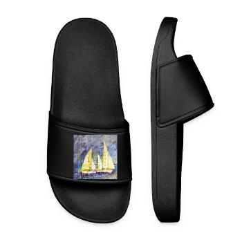 Sailboat - Women’s Pool Sliders - black - Front
