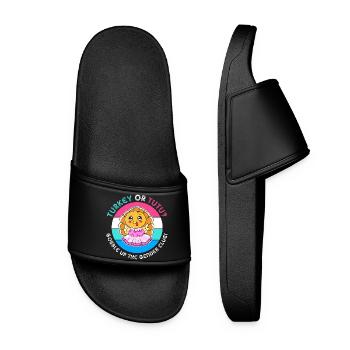 Thanksgiving Gender Reveal Mom-to-be - Women’s Pool Sliders - black - Front