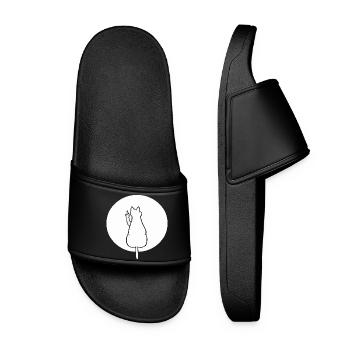 Cat Cats Cat Kitten Kitty Middle Finger - Women’s Pool Sliders - black - Front