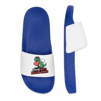 Herzenstehler & Pups-Meister Lustiges Kinder Desig - Frauen Badelatschen - Königsblau - Vorne