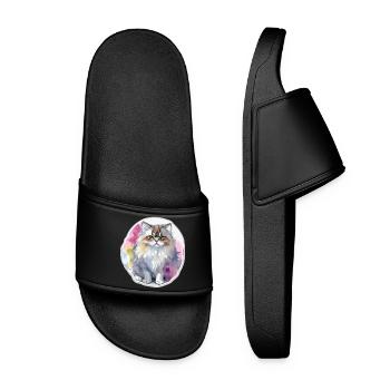 Persian cat - Women’s Pool Sliders - black - Front