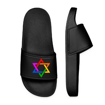 Israel davidstern lgbt flagge - Frauen Badelatschen - Schwarz - Vorne