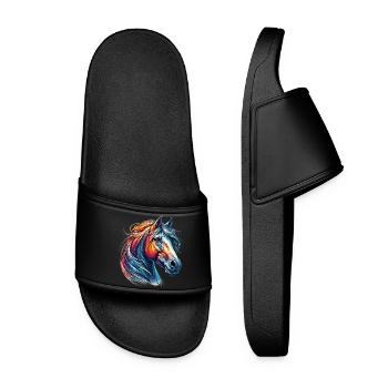 Horse - Women’s Pool Sliders - black - Front