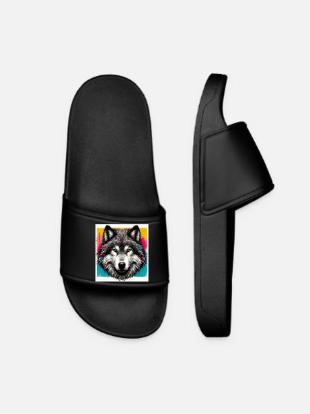 Wolf - Women’s Pool Sliders - black