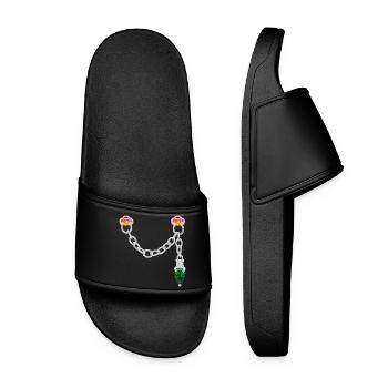 Silver connector - Women’s Pool Sliders - black - Front