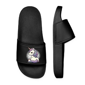 Unicorn Unicorns Unicorn Fan Unicorn Lover - Women’s Pool Sliders - black - Front