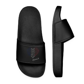 France, heart in French colors, France - Women’s Pool Sliders - black - Front
