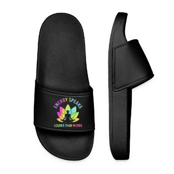 Zen Buddhism Buddhist Meditation Chakra Namaste - Women’s Pool Sliders - black - Front