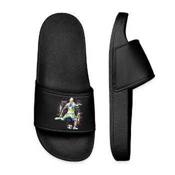 Football - Joueur de football Cristiano - Coloré - Claquettes Femme - noir - Devant