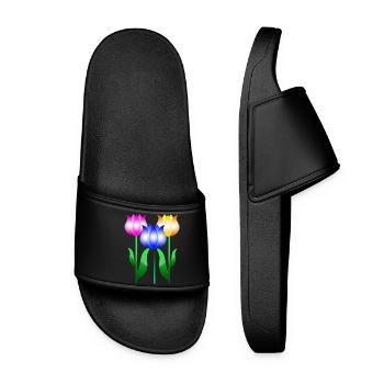 Tulip Flowers - Women’s Pool Sliders - black - Front