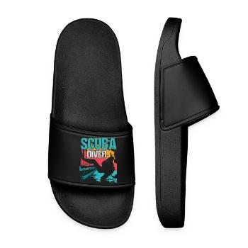 Diver Scuba Diving - Women’s Pool Sliders - black - Front