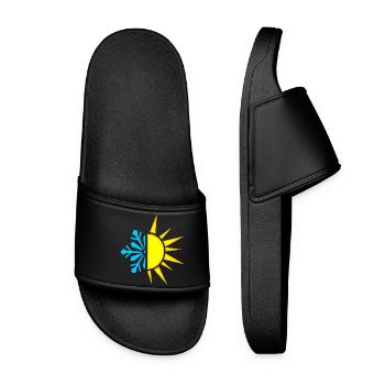 Insulation logo cold heat snow sun - Women’s Pool Sliders - black - Front
