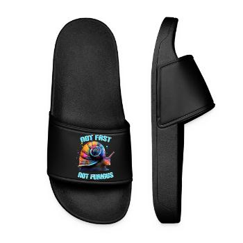 Not Fast Not Furious Snail - Women’s Pool Sliders - black - Front