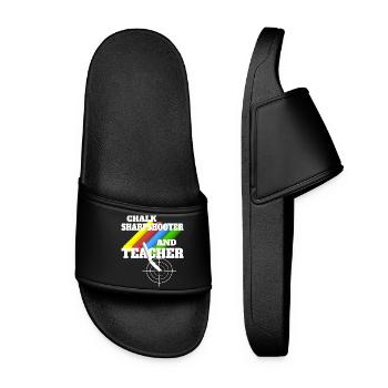 Chalk Sniper and Teacher - Women’s Pool Sliders - black - Front