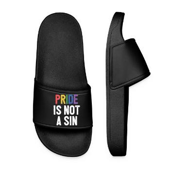 LGBTQ Pride Month - Pride is Not a Sin - Women’s Pool Sliders - black - Front