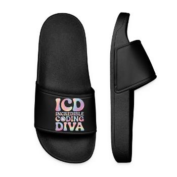 Strong Women in IT Medicine - Women’s Pool Sliders - black - Front