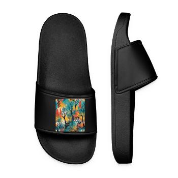 Abstract forest - Women’s Pool Sliders - black - Front