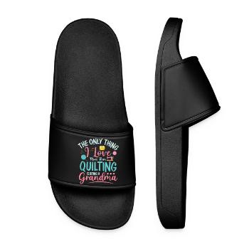 The Only Thing I Love More Than Quilting Quilter S - Women’s Pool Sliders - black - Front
