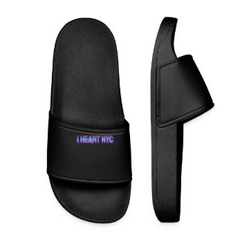 Neon Heart NYC Retro Typography - Women’s Pool Sliders - black - Front