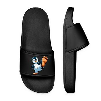 Pinguin Karate Kampfkünste Sportlich - Frauen Badelatschen - Schwarz - Vorne