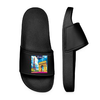 Monuments de la pop de Paris - Claquettes Femme - noir - Devant