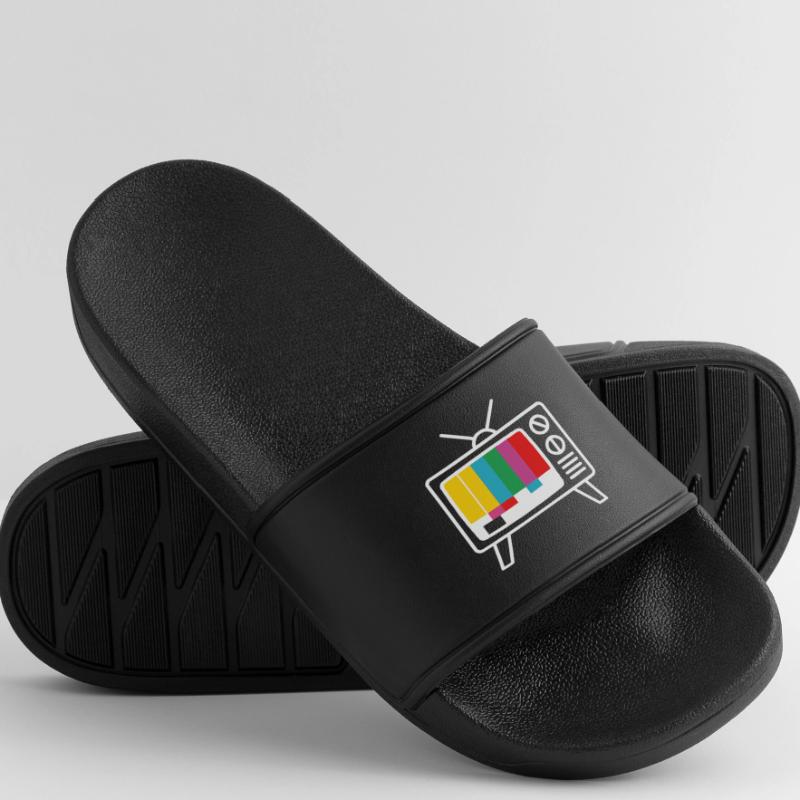 Test Pattern Retro TV Pattern Women’s Pool Sliders