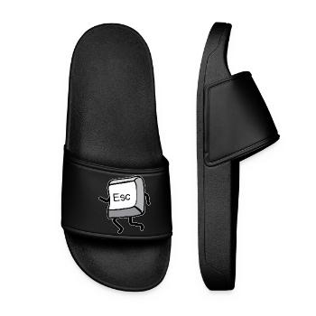 Cartoon Movement Esc Key - Women’s Pool Sliders - black - Front