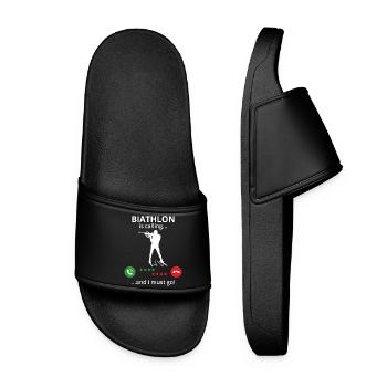 Le biathlon m’appelle et je dois y aller - Claquettes Femme - noir - Devant