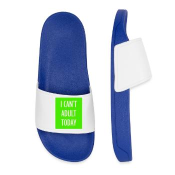 Je ne peux pas parler d’adulte aujourd’hui Drôle de Dicton-Adulte Logo - Claquettes Femme - bleu roi - Devant