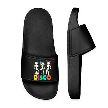 Retro Back to the 80s Vintage Design - Frauen Badelatschen - Schwarz - Vorne
