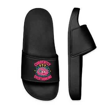 Currently Overthinking Brain - Women’s Pool Sliders - black - Front