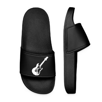 Guitar Music Gift Guitarist - Women’s Pool Sliders - black - Front