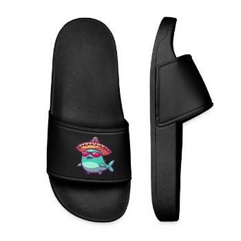 Whale Funny Sombrero - Women’s Pool Sliders - black - Front