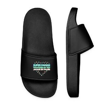 Super maman,cadeau fête des mères - Claquettes Femme - noir - Devant