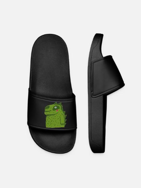 Dino Crocodile for Kids - Women’s Pool Sliders - black