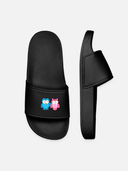 Child motive in love Owls Kids shirt Owl - Women’s Pool Sliders - black