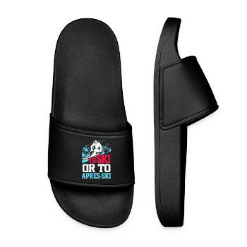 Ski Skifahren Skifahrer Sport Winter Geschenk Lift - Frauen Badelatschen - Schwarz - Vorne