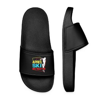Skiing Skiing Skiing Skiing Skiing - Women’s Pool Sliders - black - Front