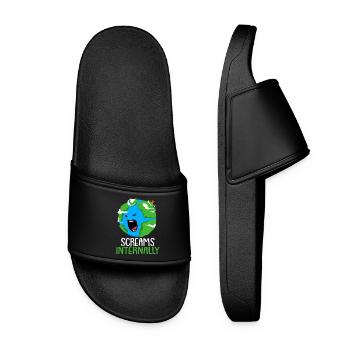 Climate Change Earth Day Environmental Protection Eco Organic Earth - Women’s Pool Sliders - black - Front